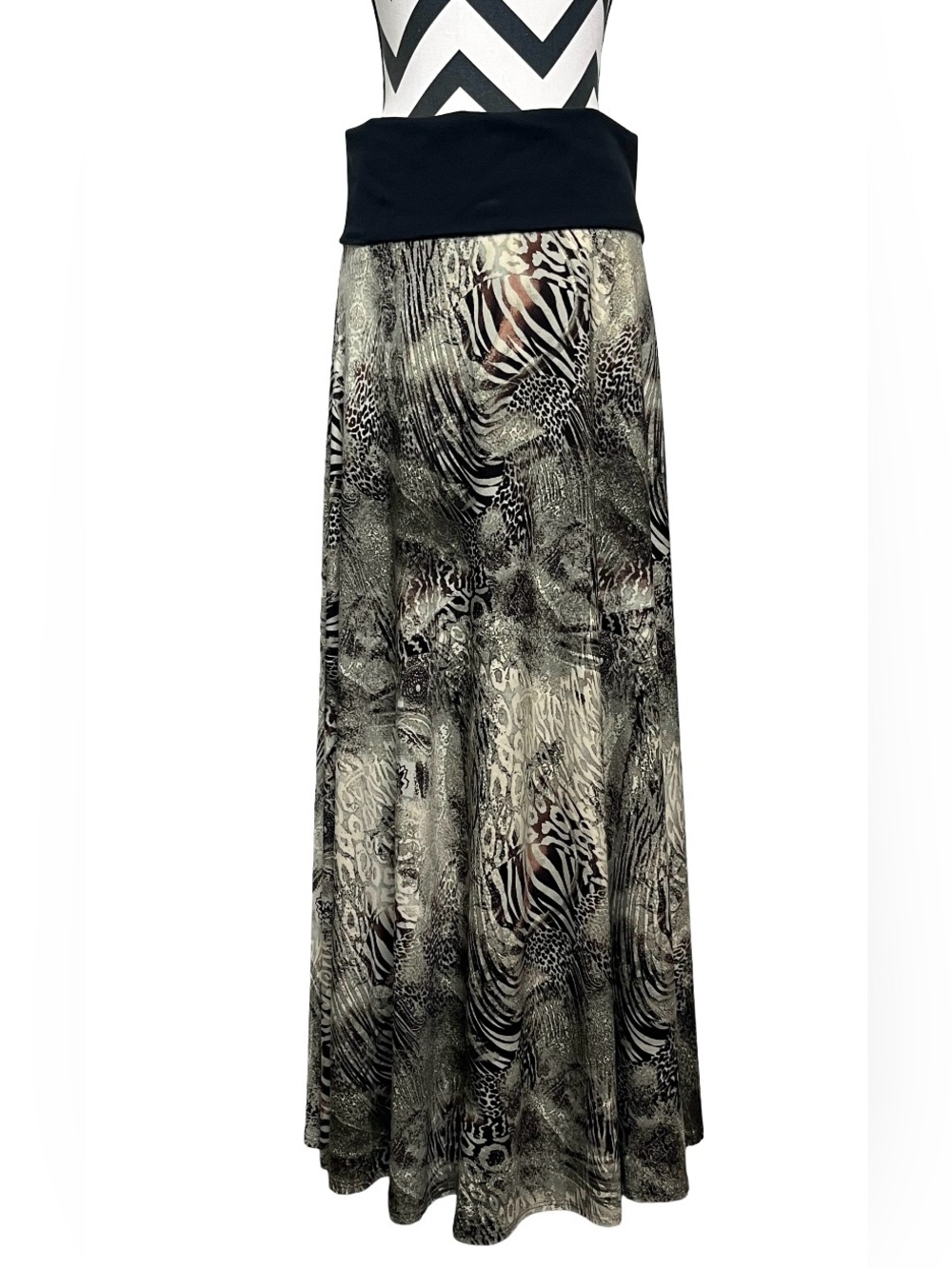 Fairy Grunge Y2K Whimsigoth Witchy Earthy Boho Fold-Over Waist Maxi Skirt Sz M